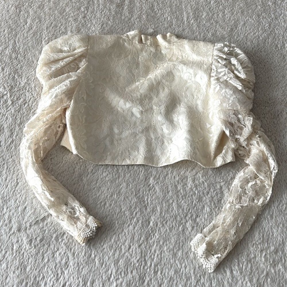 Vintage Gantos cropped lace bubble sleeve jacket - Picture 6 of 16